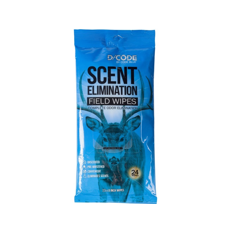 Code Blue D/Code Scent Elimination Field Wipes 24pk
