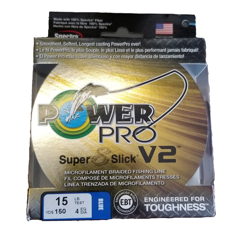 Power Pro Super 8 Slick V2 Blue 15 lb 150 yds Braided Fishing Line