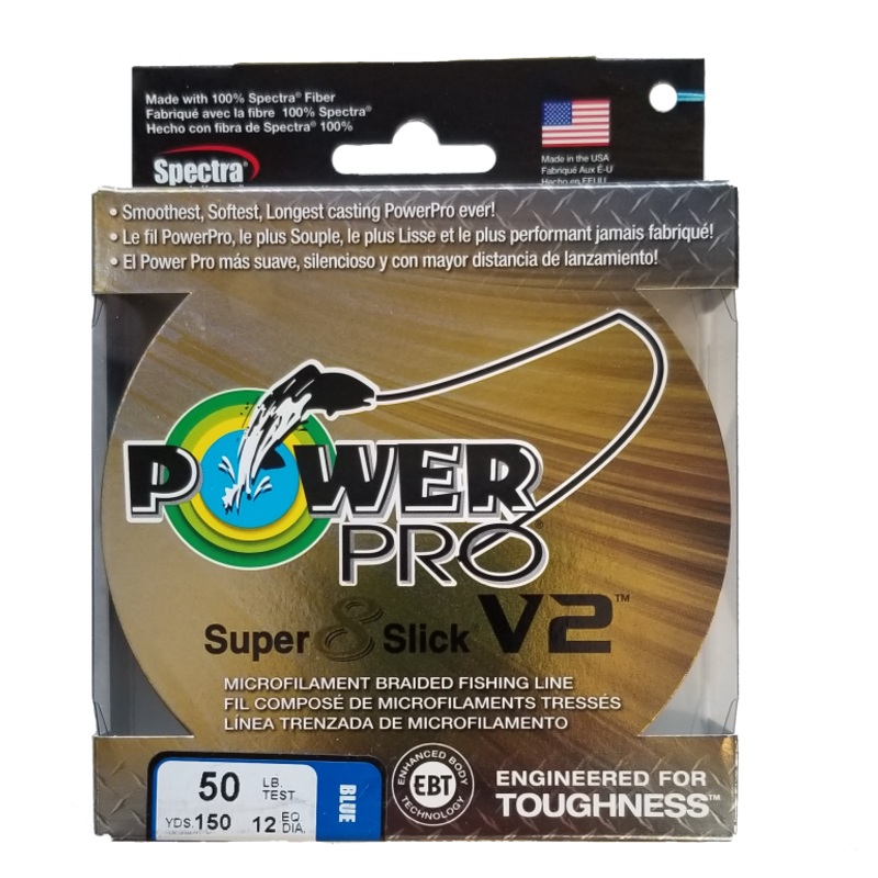 Power Pro Super 8 Slick V2 Blue 50 lb 150 yds Braided Fishing Line