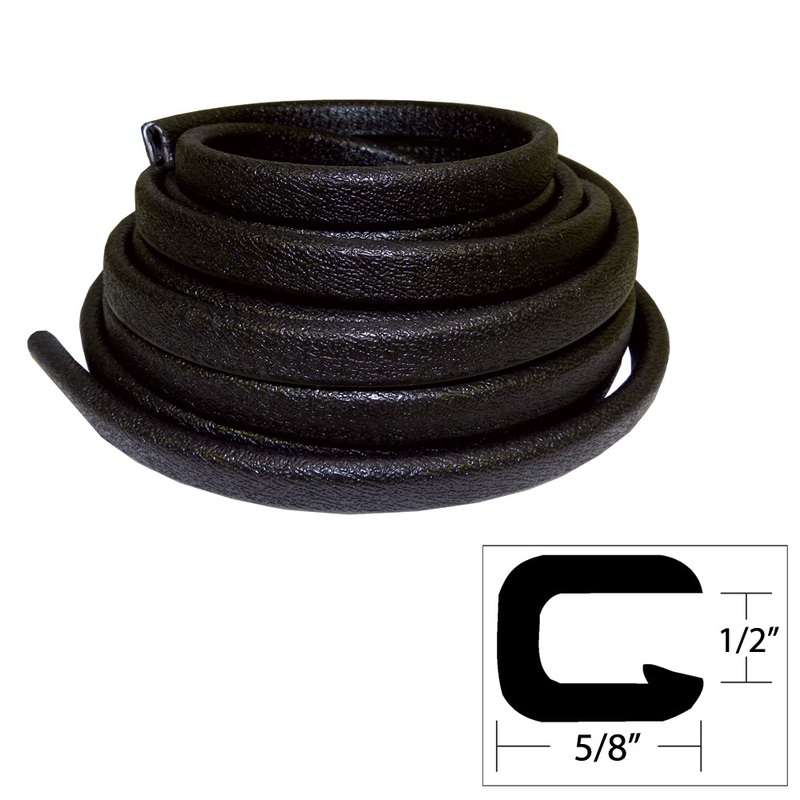 TACO Flexible Vinyl Trim – 1/2 Opening x W x 25’L – Black [V30-1316B25-1]