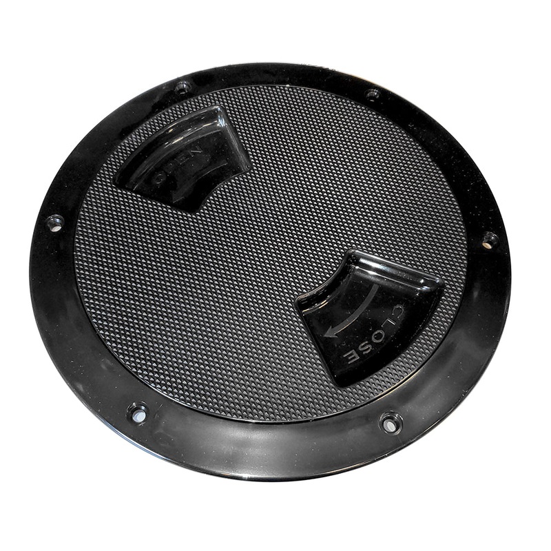 Sea-Dog Quarter-Turn Textured Deck Plate w/Internal Collar – Black – 6 [336367-1]