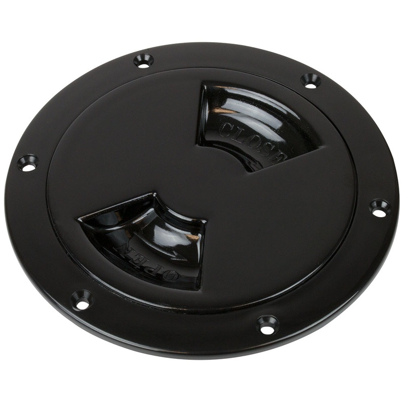 Sea-Dog Smooth Quarter Turn Deck Plate – Black – 6 [336165-1]