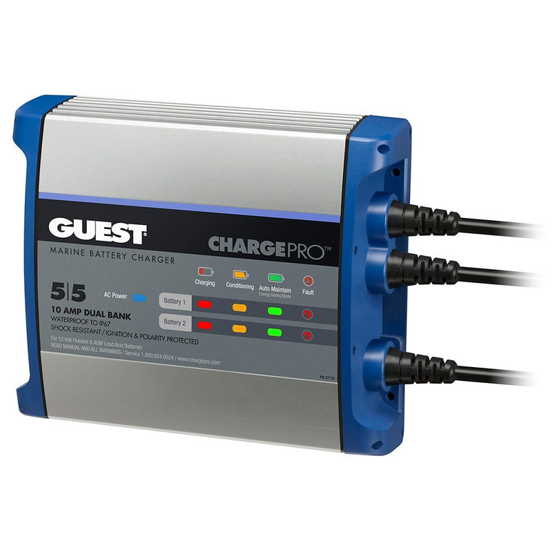 Guest On-Board Battery Charger 10A / 12V – 2 Bank – 120V Input [2711A]
