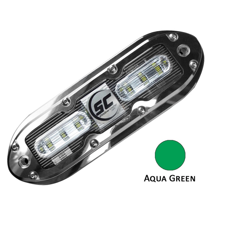 Shadow-Caster SCM-6 LED Underwater Light w/20′ Cable – 316 SS Housing – Aqua Green [SCM-6-AG-20]