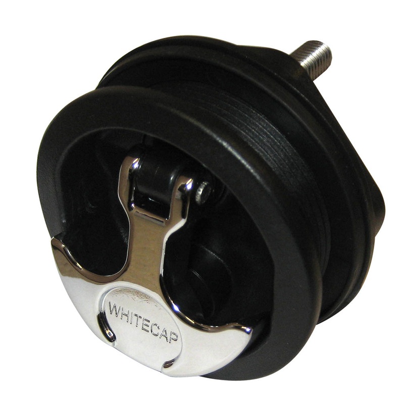 Whitecap T-Handle Latch – Chrome Plated Zamac/Black Nylon – No Lock – Freshwater Use Only [S-0230BC]