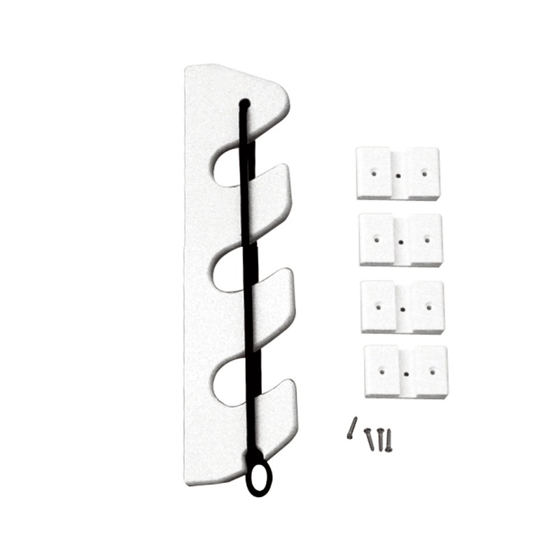 TACO 3-Rod Poly Bungee Rod Holder Rack – White [P03-133W]