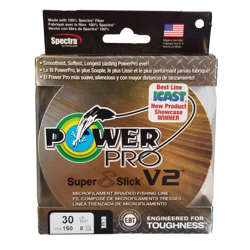 Power Pro Super 8 Slick V2 Oynx 30 lb 150 yds Braided Fishing Line