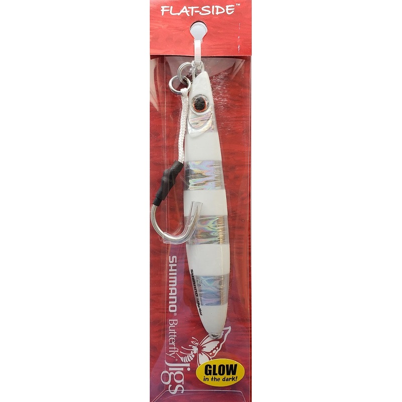 Shimano Flat-Side Butterfly Jigs Zebra Glow BFLFS168ZG