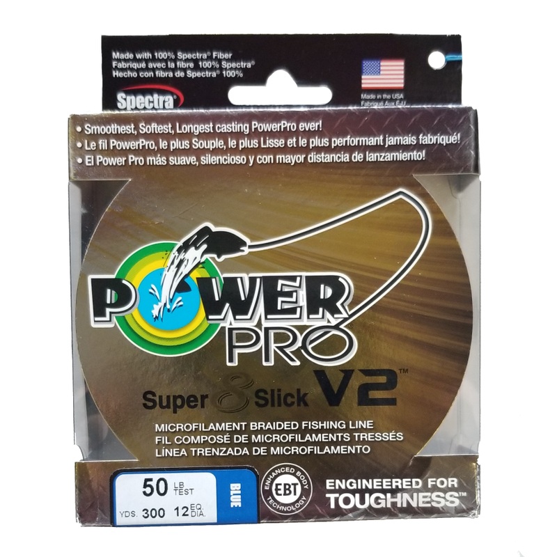Power Pro Super 8 Slick V2 Blue 50 lb 300 yds Braided Fishing Line