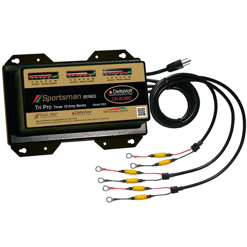 Dual Pro Sportsman Series Battery Charger – 30A – 3-10A-Banks – 12V-36V [SS3]