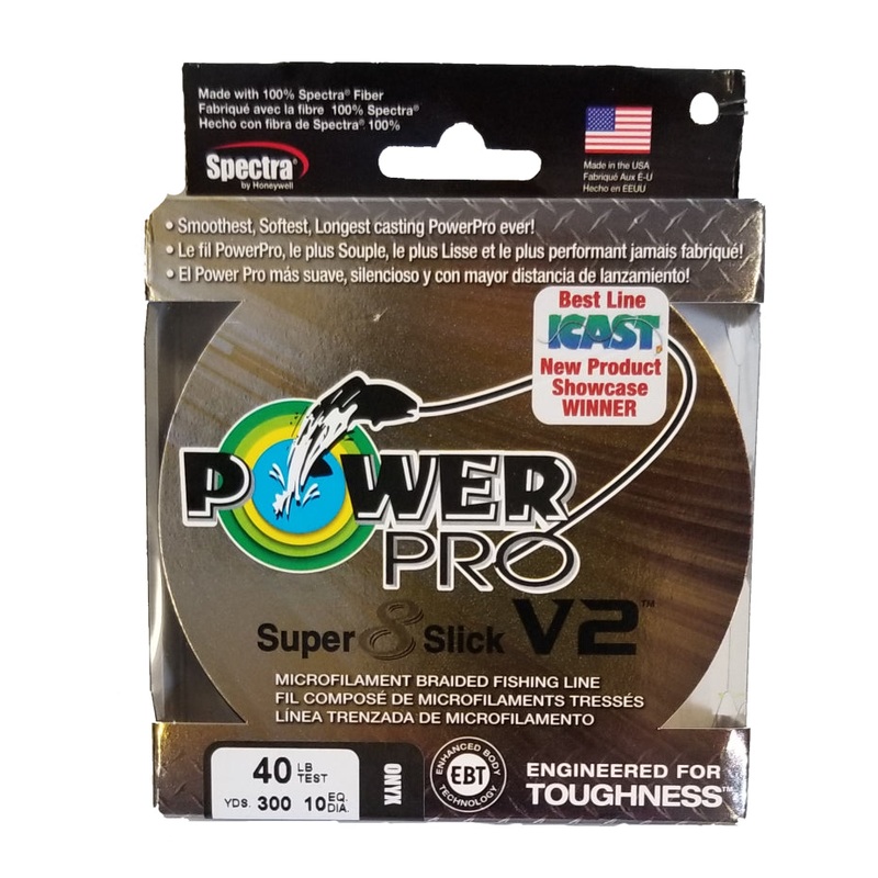 Power Pro Super 8 Slick V2 Onyx 40 lb 300 yds Braided Fishing Line