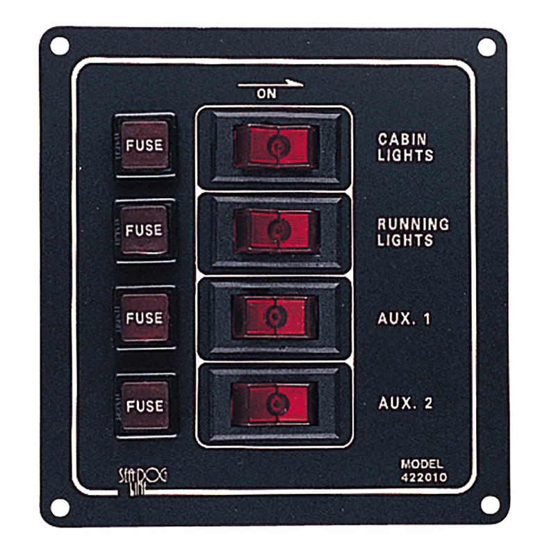 Sea-Dog Aluminum Switch Panel – Vertical – 4 Switch [422010-1]