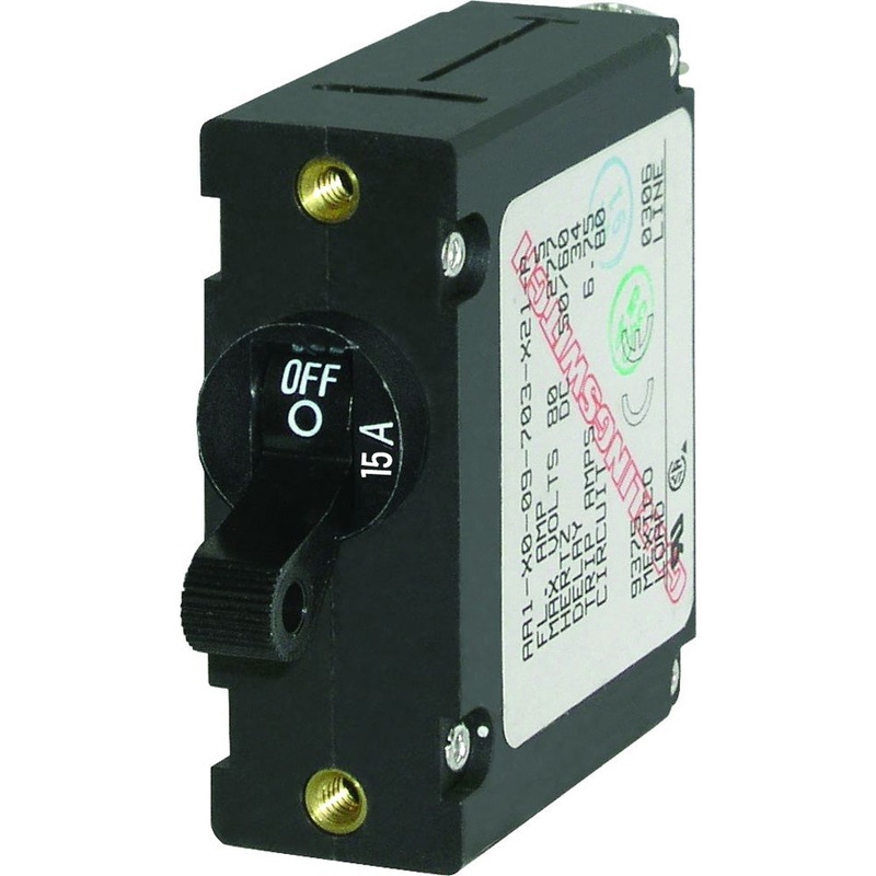 Blue Sea 7208 AC/DC Single Pole Magnetic World Circuit Breaker – 15AMP [7208]