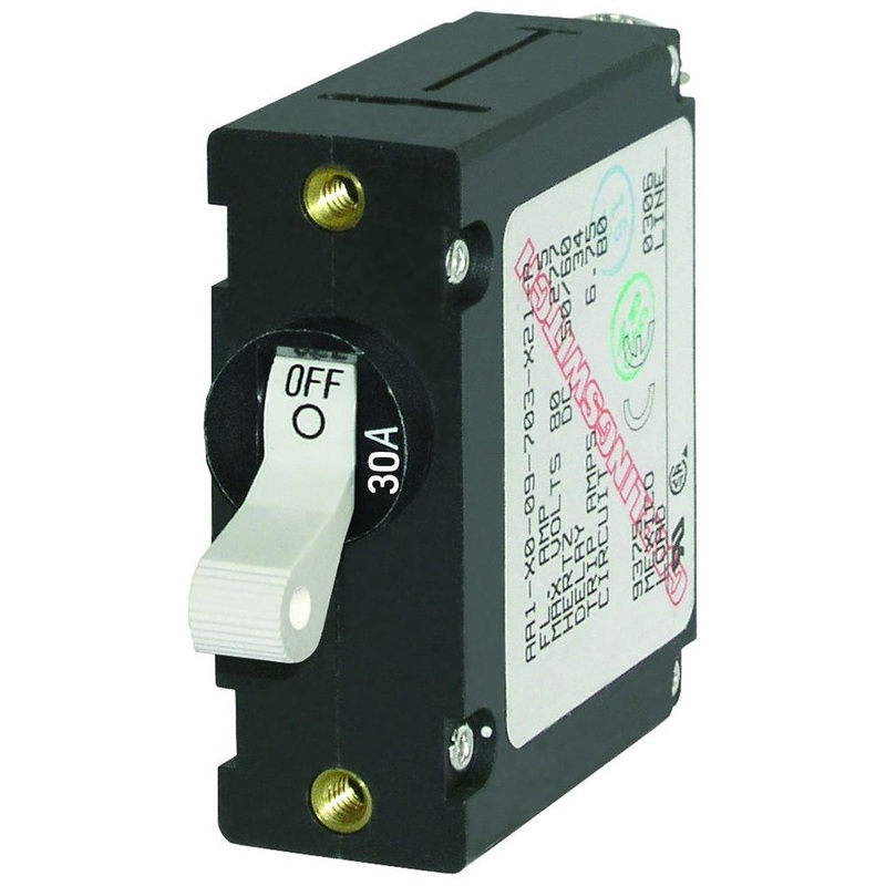 Blue Sea 7222 AC/DC Single Pole Magnetic World Circuit Breaker – 30AMP [7222]