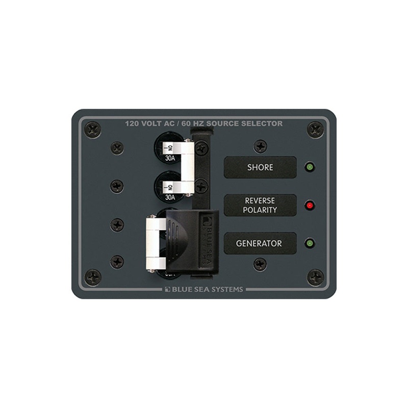Blue Sea 8032 AC Toggle Source Selector 120V AC – 30AMP – White Switches [8032]