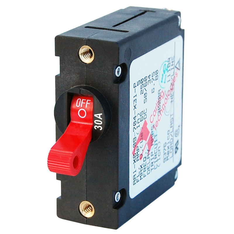Blue Sea 7221 AC / DC Single Pole Magnetic World Circuit Breaker  –  30 Amp [7221]