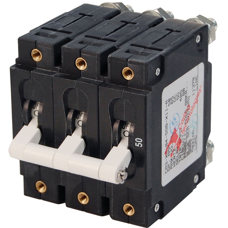 Blue Sea 7287 C-Series Triple Pole Circuit Breaker – 50A [7287]