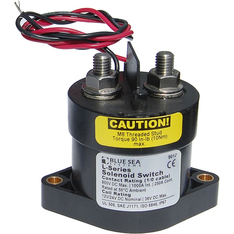 Blue Sea 9012 L Solenoid Switch – 12-24VDC – 250A [9012]