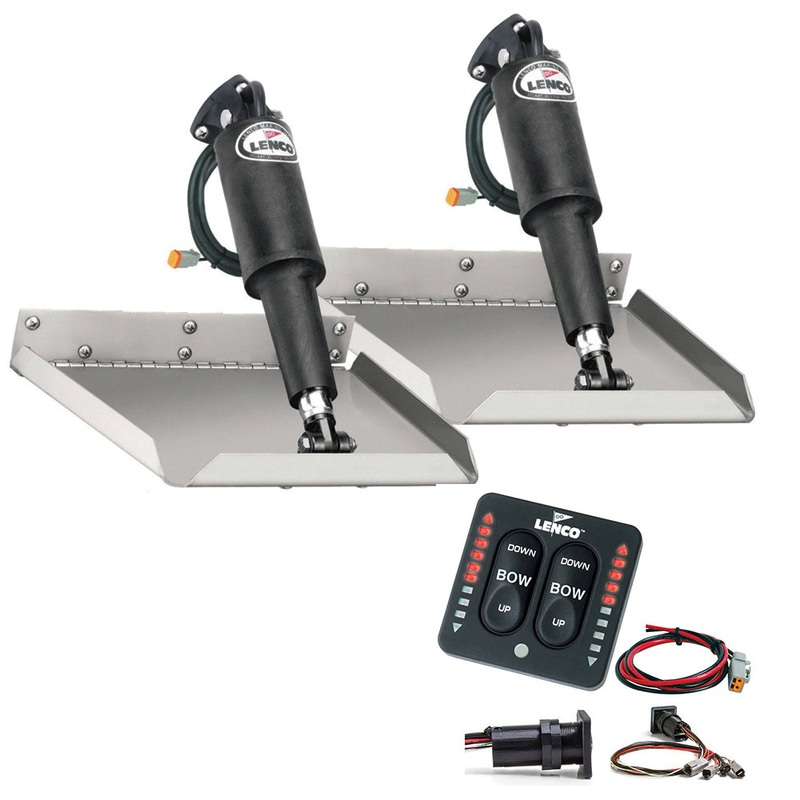 Lenco 12 x 18 Edgemount Trim Tab Kit w/LED Indicator   Switch Kit 12V [TT12X18EI]