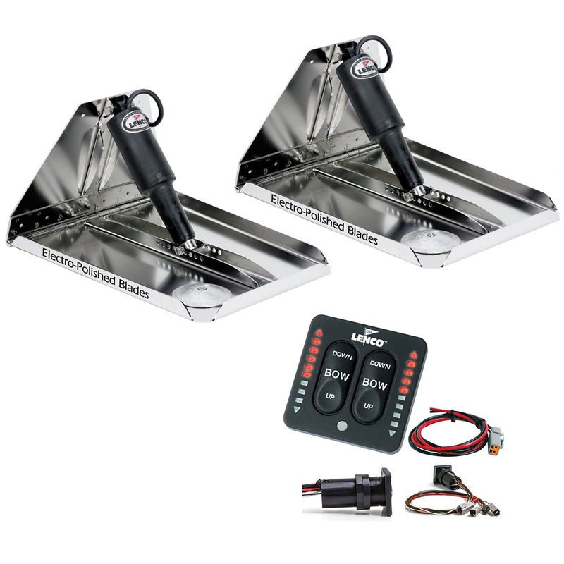 Lenco 16 x 12 Heavy Duty Performance Trim Tab Kit w/LED Indicator Switch Kit 12V [RT16X12HDI]