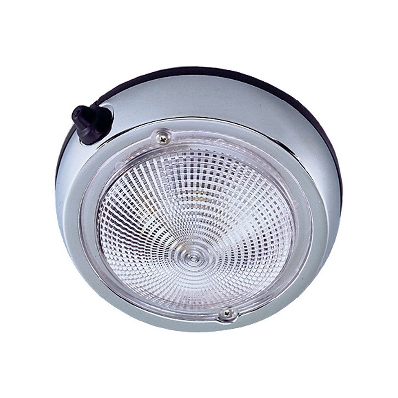 Perko Surface Mount Dome Light – 5 O.D.(4 Lens) – Chrome Plated [0300DP1CHR]