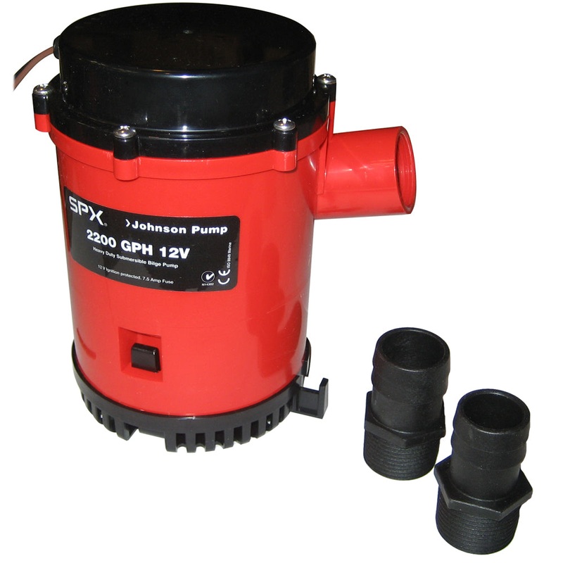 Johnson Pump 2200 GPH Bilge Pump 1-1/8 Hose 12V Threaded Port [22004]