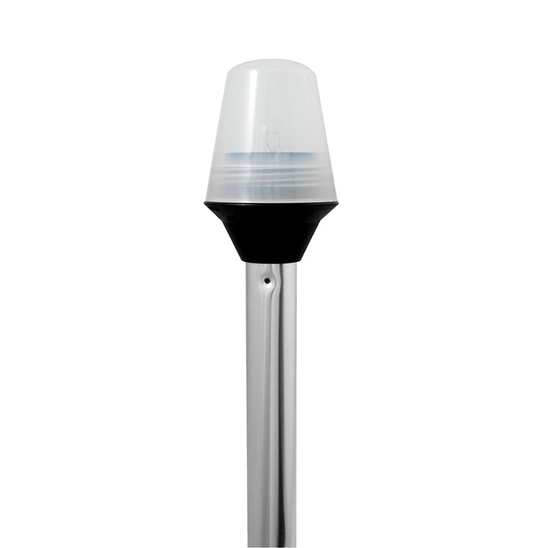 Attwood Frosted Globe All-Around Pole Light w/2-Pin Locking Collar Pole – 12V – 36 [5110-36-7]