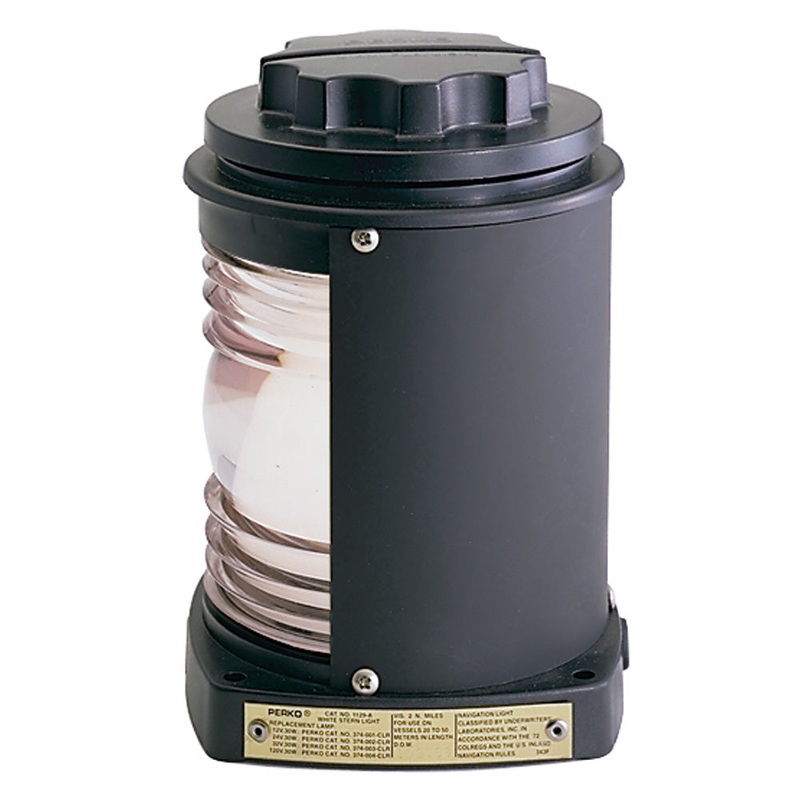 Perko Stern Light – Black Plastic, White light with Gray Tinted Lens [1129A00BLK]