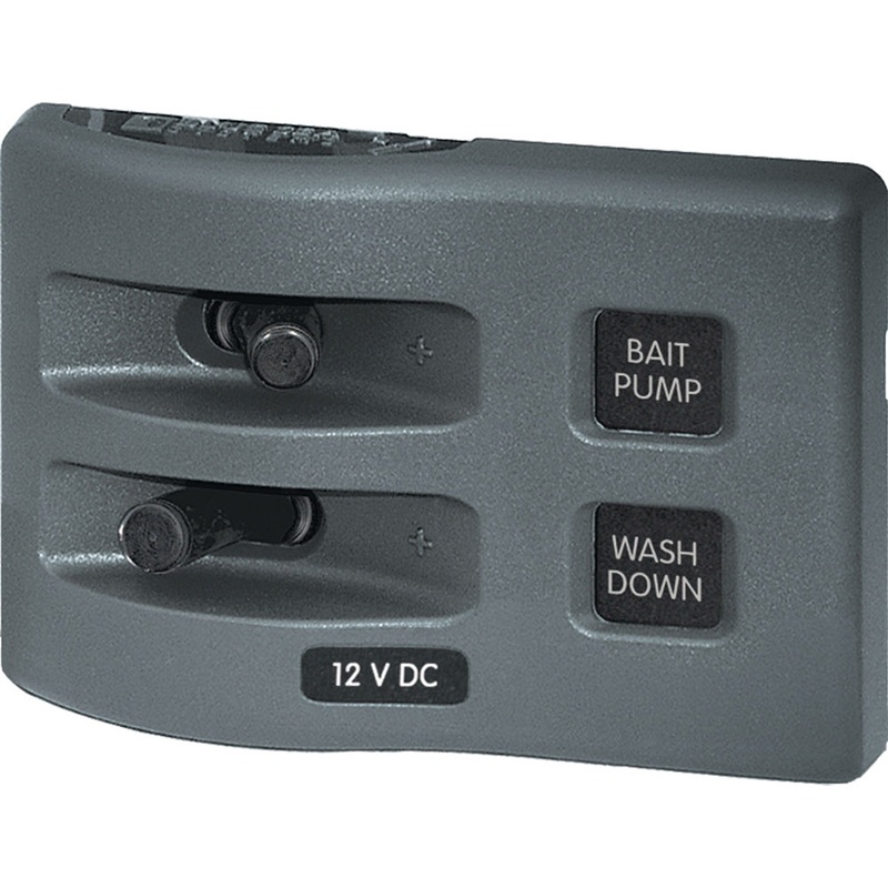 Blue Sea 4303 WeatherDeck 12V DC Waterproof Switch Panel – 2 Position [4303]