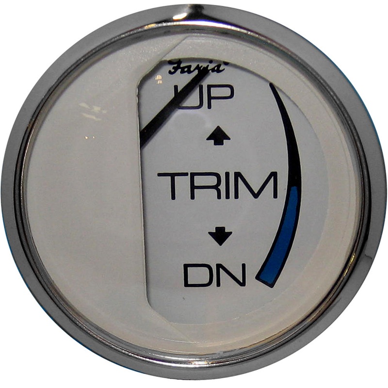 Faria Chesapeake White SS 2 Trim Gauge (J/E/Suzuki Outboard) [13809]