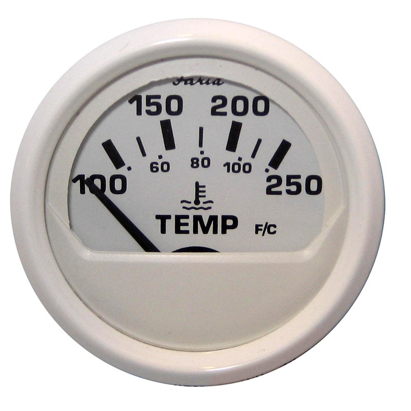 Faria Dress White 2 Water Temperature Guage (100-250 DegreeF) [13110]
