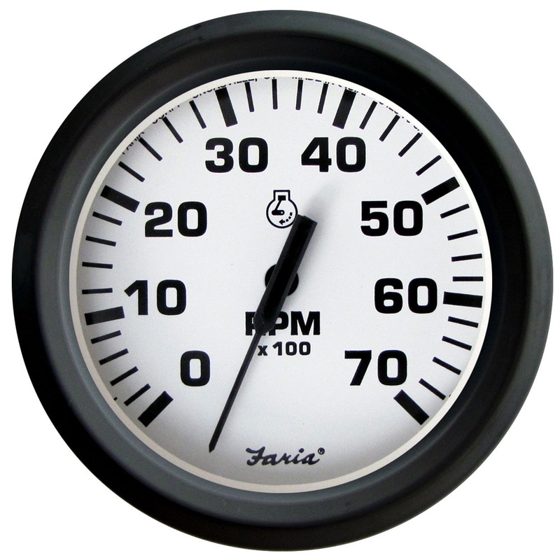 Faria Euro White 4 Tachometer 7000 RPM (Gas) (Outboards) [32905]