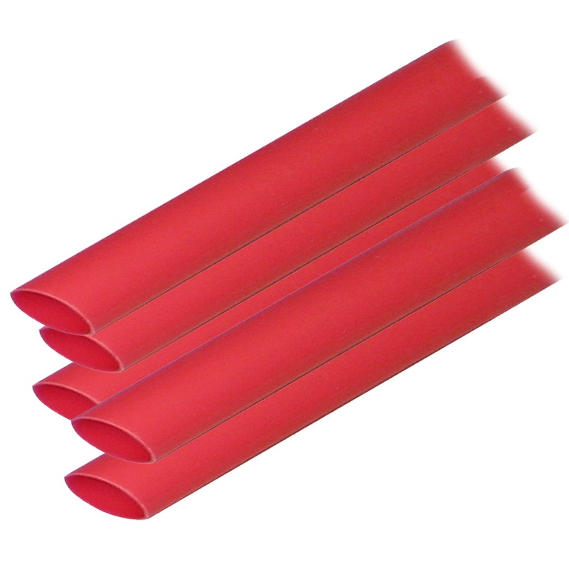 Ancor Adhesive Lined Heat Shrink Tubing (ALT) – 1/2 x 12 – 5-Pack – Red [305624]