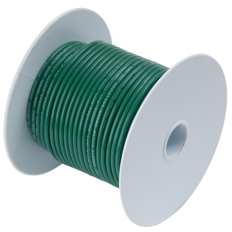 Ancor Green 16 AWG Tinned Copper Wire – 25′ [182303]