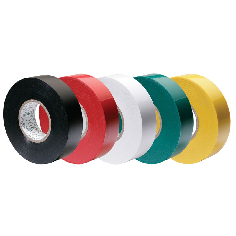 Ancor Premium Assorted Electrical Tape – 1/2 x 20′ – Black / Red / White / Green / Yellow [339066]