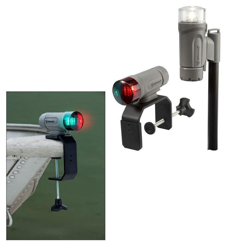Attwood PaddleSport Portable Navigation Light Kit – C-Clamp, Screw Down or Adhesive Pad – Gray [14194-7]