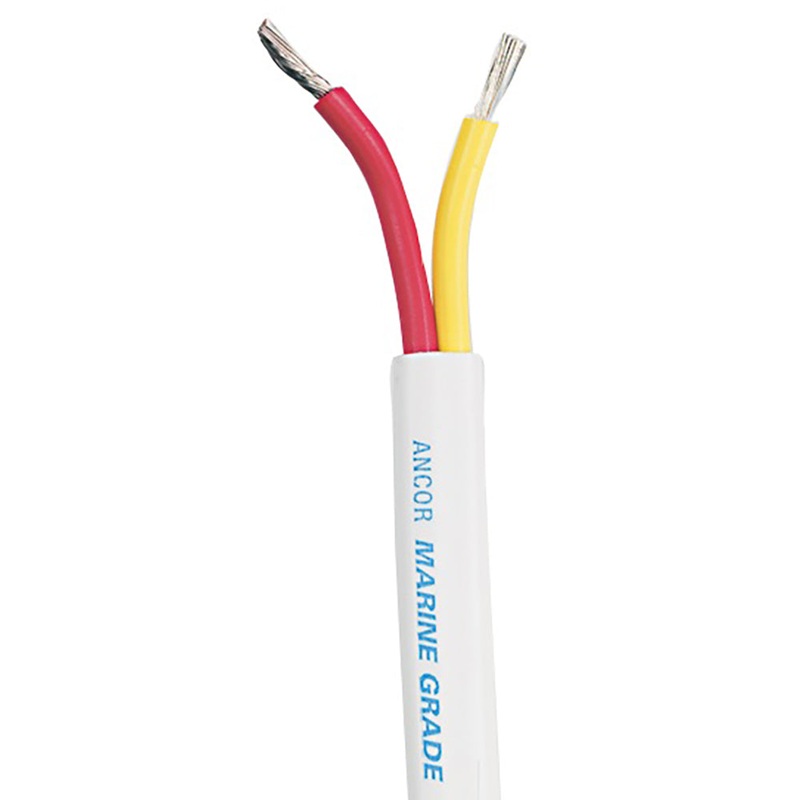 Ancor Safety Duplex Cable – 10/2 AWG – Red/Yellow – Flat – 25′ [124102]