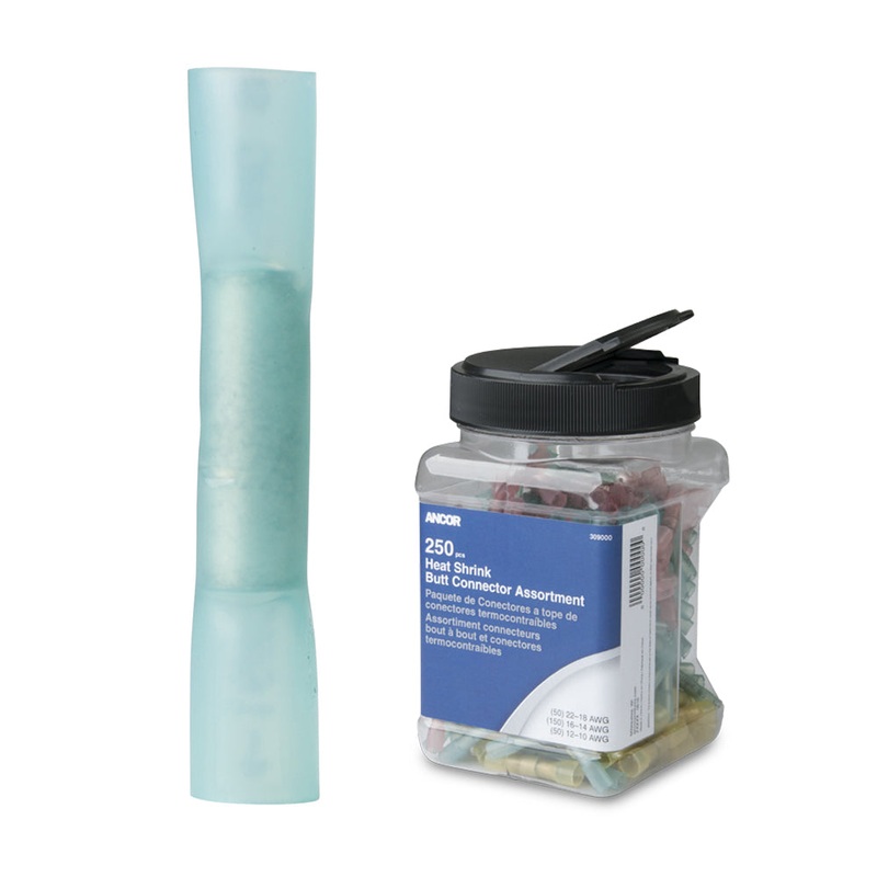 Ancor 16-14 AWG Heat Shrink Butt Connector – 250-Pieces – Jar [309101]
