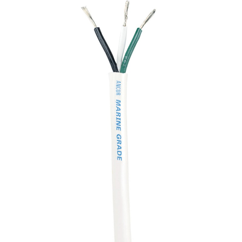 Ancor White Triplex Cable – 12/3 AWG – Round – 100′ [133310]