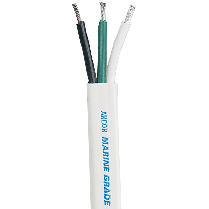 Ancor White Triplex Cable – 16/3 AWG – Flat – 100′ [131710]