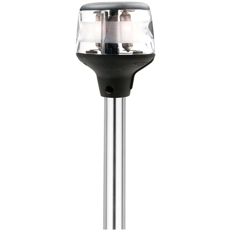 Attwood Fold-Down Incandescent Anchor/Masthead Light – 20 Horizontal Composite Base – 12V [7202-P-7]
