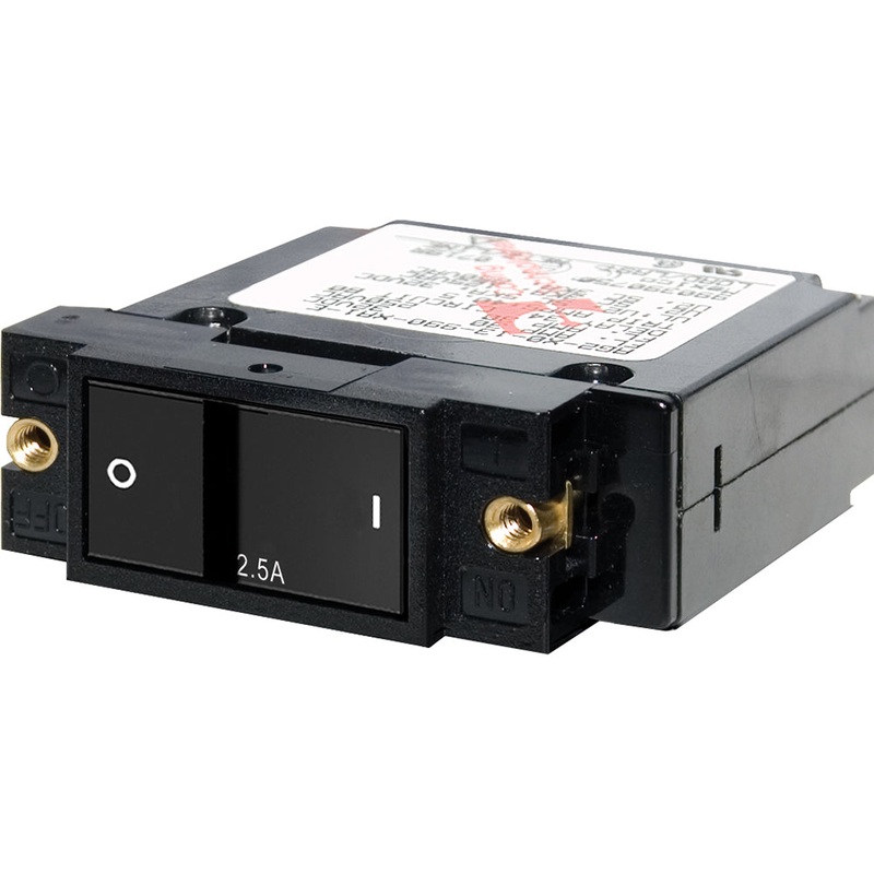 Blue Sea 7399 A-Series Flat Rocker Circuit Breaker – Single Pole – 2.5A [7399]
