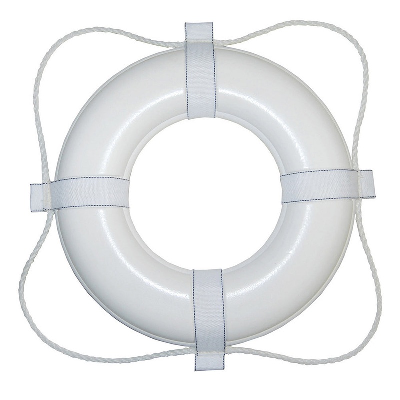 Taylor Made Foam Ring Buoy – 20 – White w/White Grab Line [360]