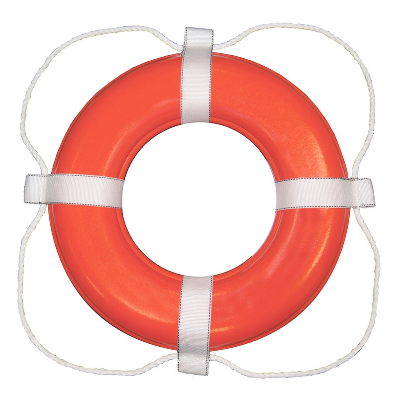 Taylor Made Foam Ring Buoy – 30 – Orange w/White Grab Line [383]