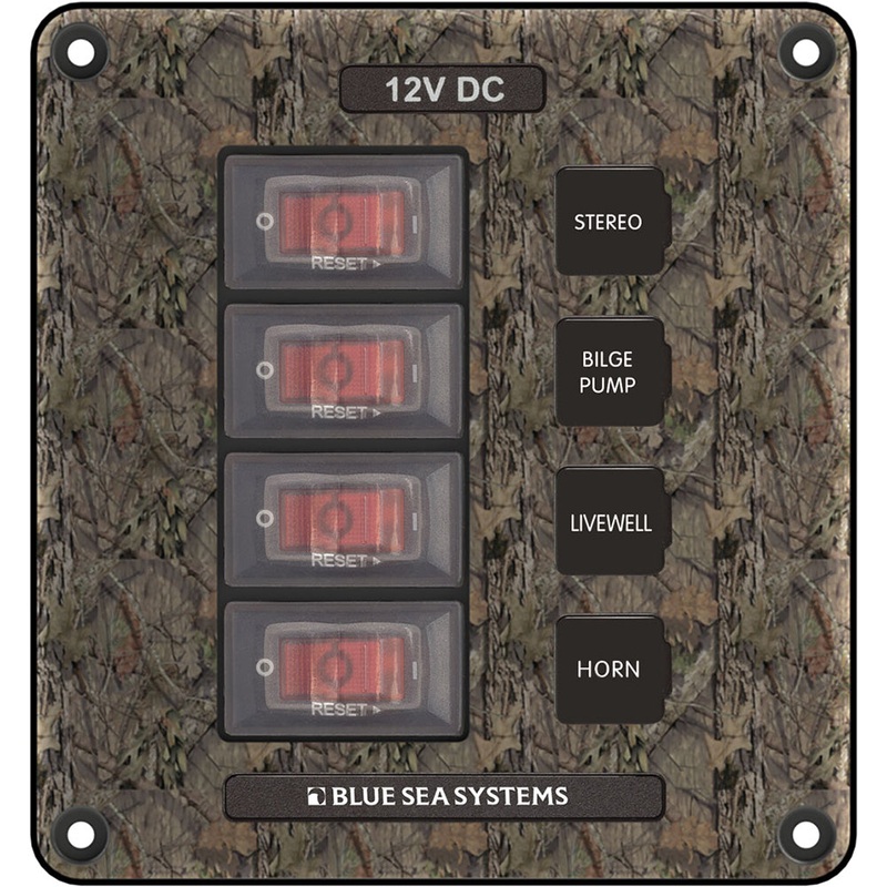 Blue Sea 4323 Circuit Breaker Switch Panel 4 Position – Camo [4323]