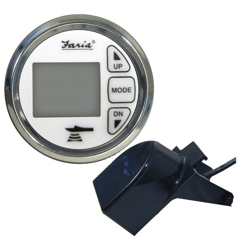 Faria Chesapeake White SS 2 Dual Depth  Temp Sounder w/Transom Mount Transducer [13852]