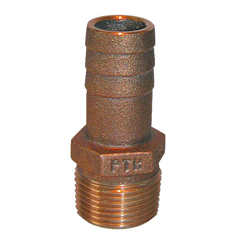 GROCO 1-1/4 NPT x 1-1/8 ID Bronze Pipe to Hose Straight Fitting [PTH-1125]