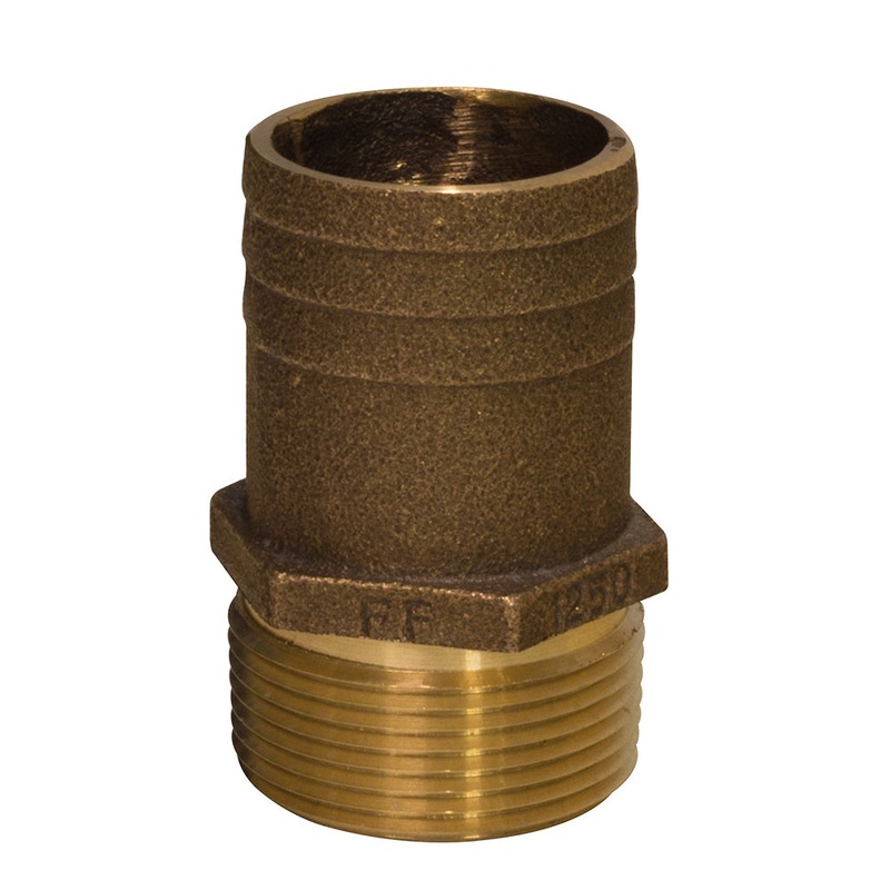 GROCO 1 NPT x 1-1/4 Bronze Full Flow Pipe to Hose Straight Fitting [FF-1000]