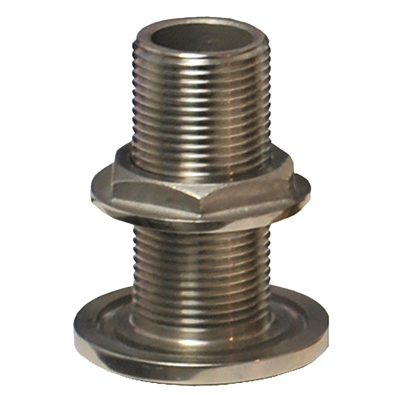 GROCO 2 NPS NPT Combo Stainless Steel Thru-Hull Fitting w/Nut [TH-2000-WS]
