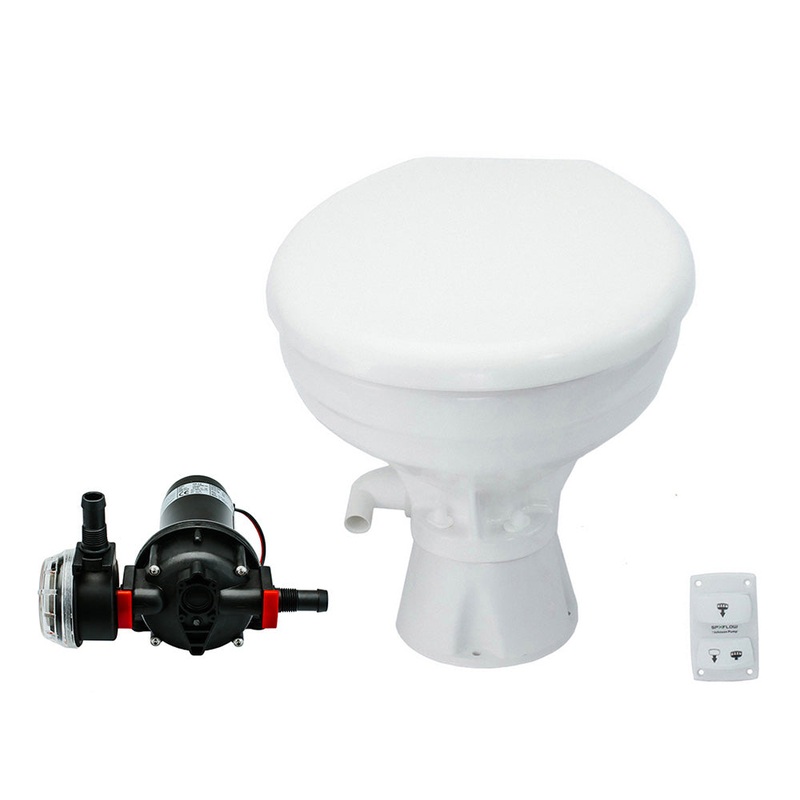 Johnson Pump AquaT Toilet Silent Electric Comfort – 12V w/Pump [80-47232-01]
